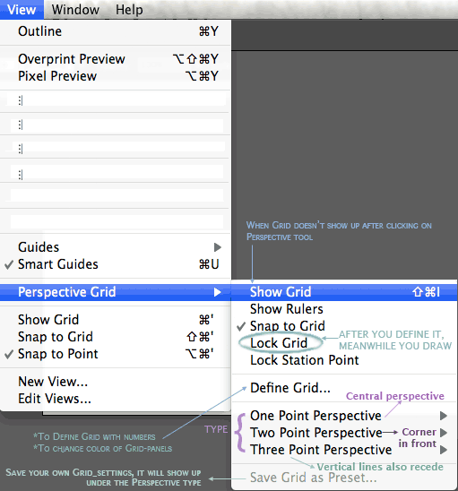 Perspective options in View Menu