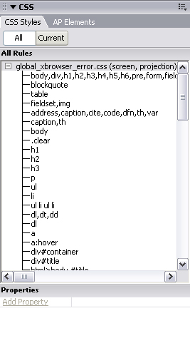 Locate and update styles using the CSS Styles panel.