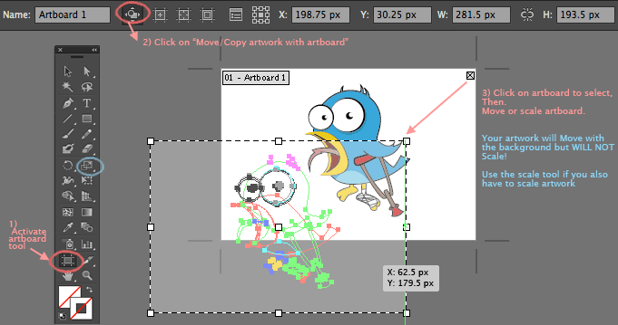 Moving an artboard