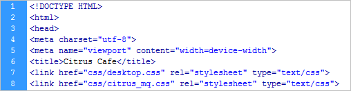 Dreamweaver inserts a <meta> tag and a <link> tag in the <head>